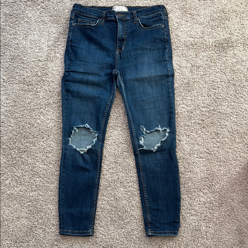 FP Women's Distressed Blue Jeans